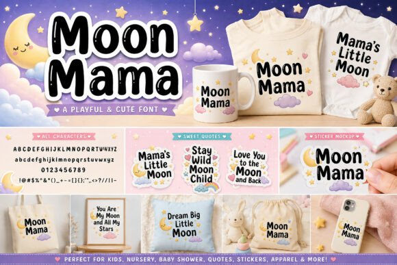 Moon Mama: A Whimsical Display Font for Playful Design
