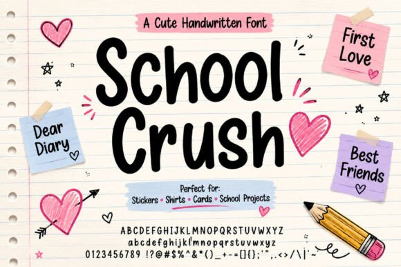 School Crush: The Handwritten Font with Youthful Energy