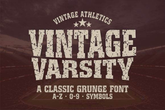 Vintage Varsity: A Bold Athletic Typeface for Authentic Branding